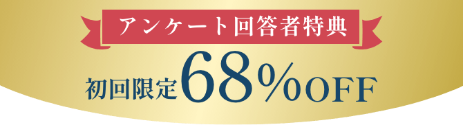 アンケート回答者特典 初回限定68%OFF